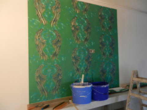 gloeoeckler tapeten gruen arbeit